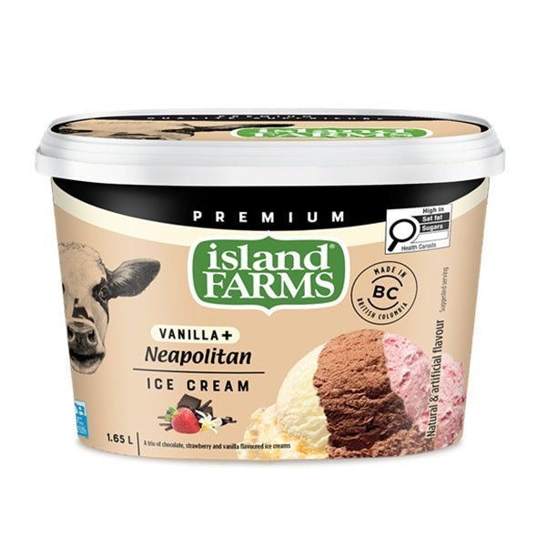 Island Farms Vanilla+Neapolitan Ice Cream, 1.65L