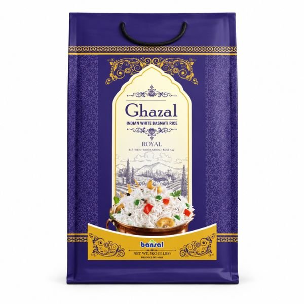 Ghazal Royal Indian White Basmati Rice, 10lbs