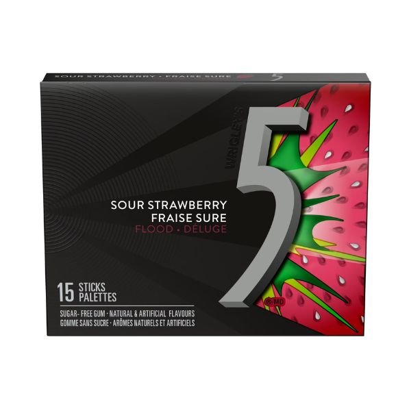 5 Gum Strawberry, 15ct
