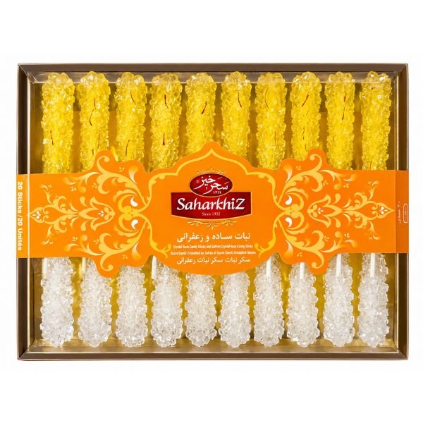 Saharkhiz Crystal Mix Rock Candy, 20 Sticks