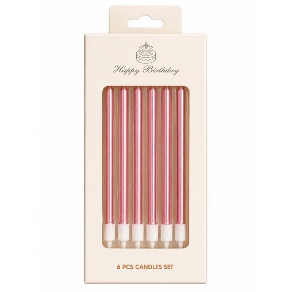 Rose Gold Candle Set, 6pcs