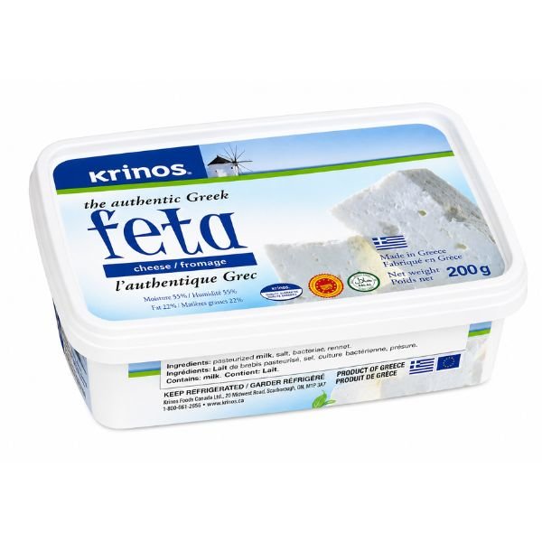 Krinos Greek Feta Cheese Fromage, 200gr-Tupper