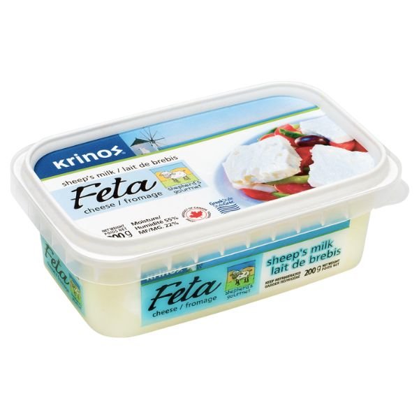 Krinos Greek Feta Cheese,Sheep & Goat, 200gr-Tupper