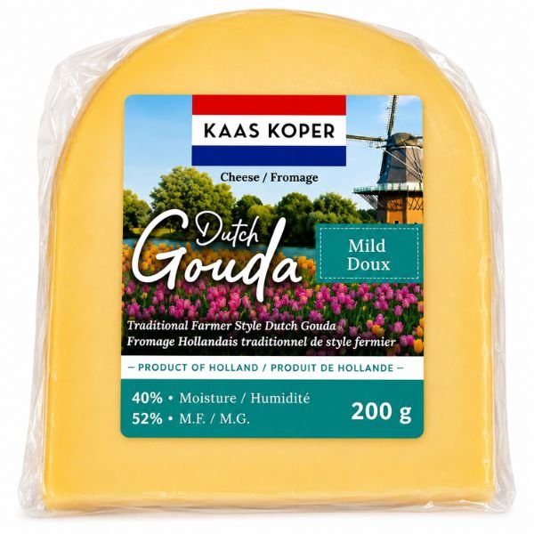 Kaas Koper Mild Gouda Cheese, 200gr