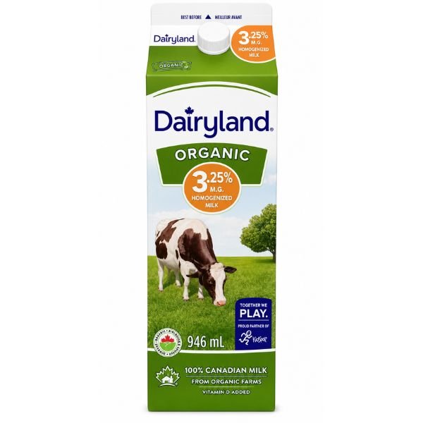 Dairyland 3.25% Organic Homogenised Milk, 946mL